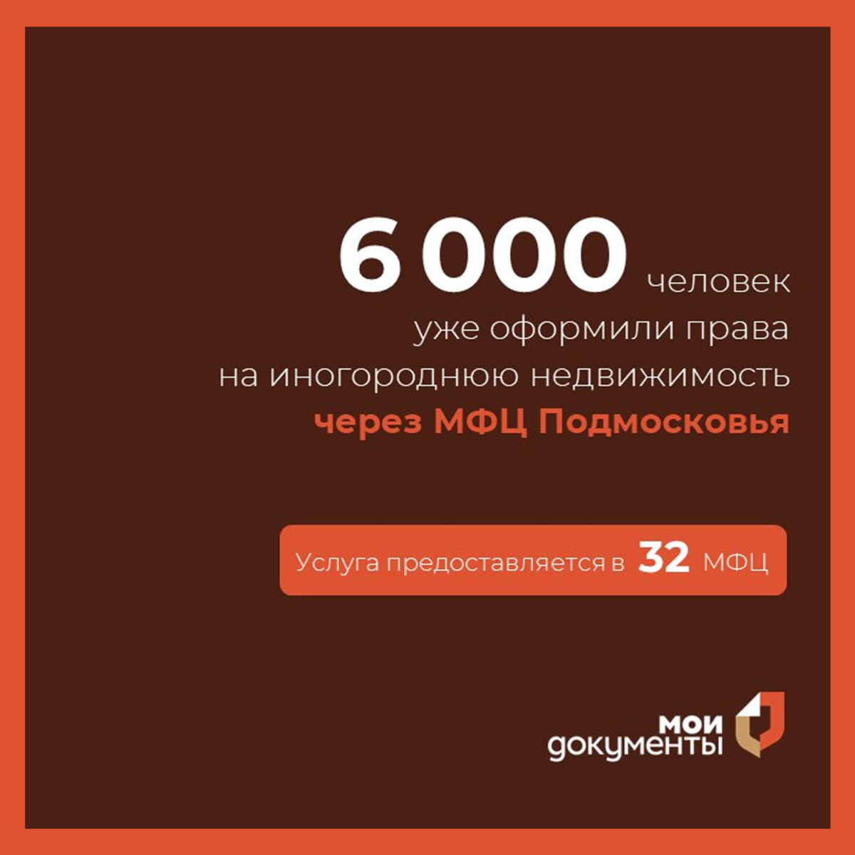 Более 6 тысяч жителей оформили права на иногороднюю недвижимость через МФЦ Подмосковья